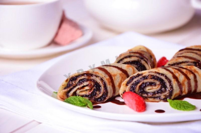 Pancakes with poppy seeds and nuts