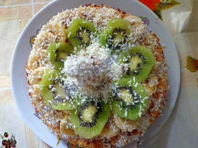 Tropical Crepeville pancake fruit cake