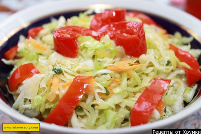 Cabbage vitamin salad carrots and peppers