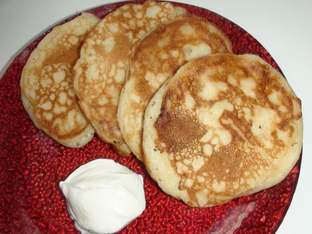 Delicious pancakes on kefir with additives