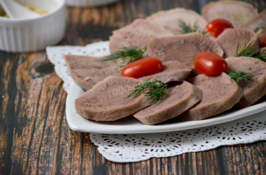 Boiled beef tongue