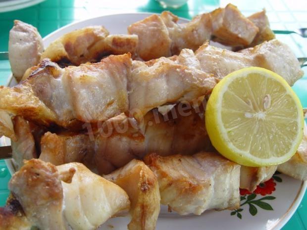 Fish kebab, belugas