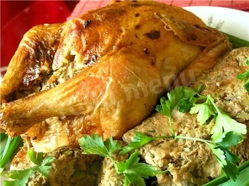 Stuffed chicken in Arabic