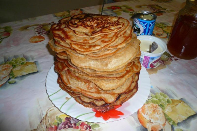 Buckwheat flour pancakes with wheat flour