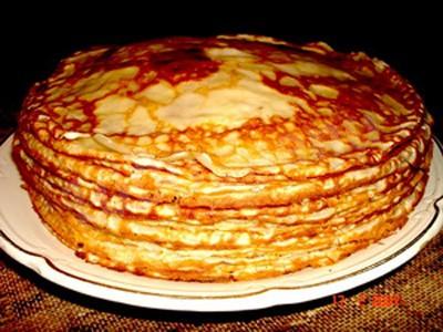 Buckwheat custard pancakes with yeast and milk