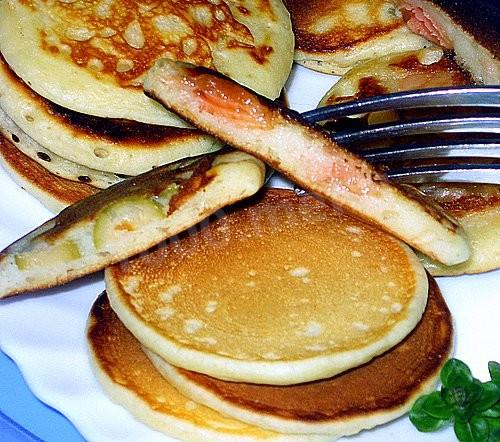American pancakes with milk