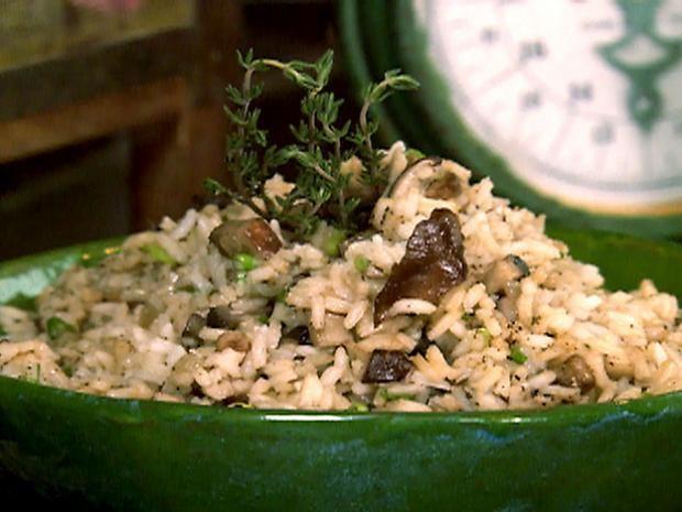 Lean rice with pickled mushrooms