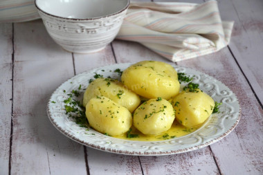 Side dish of boiled potatoes