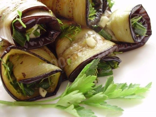 Fried eggplant with garlic