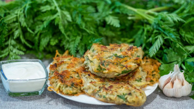 Siberian potato pancakes with greens