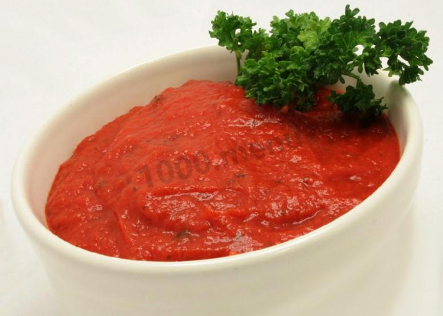 Tomato sauce for hamburgers with cream