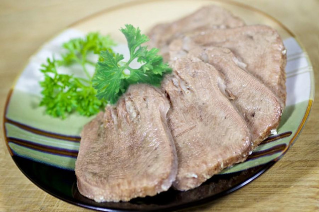 Boiled veal tongue
