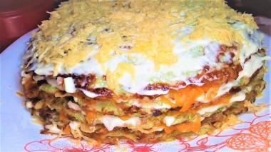 Squash cake with cheese and mayonnaise