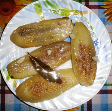 Cold appetizer Pickled eggplant with garlic