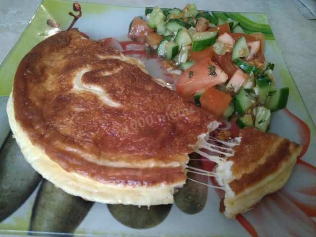 Omelet with cheese and yogurt