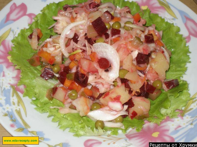 Salad of boiled vegetables and beans