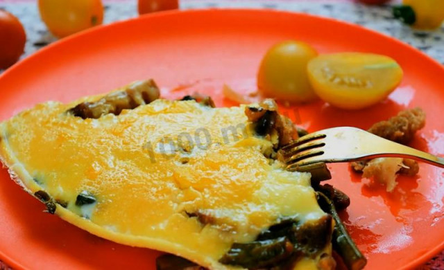Vigna and sorrel omelet with cheese