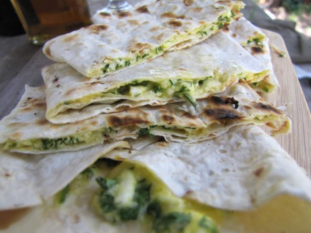 Lavash with Adyghe cheese