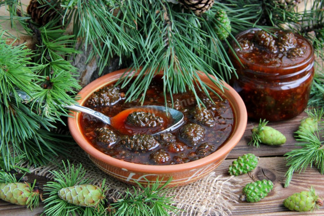 Jam made from pine or fir cones