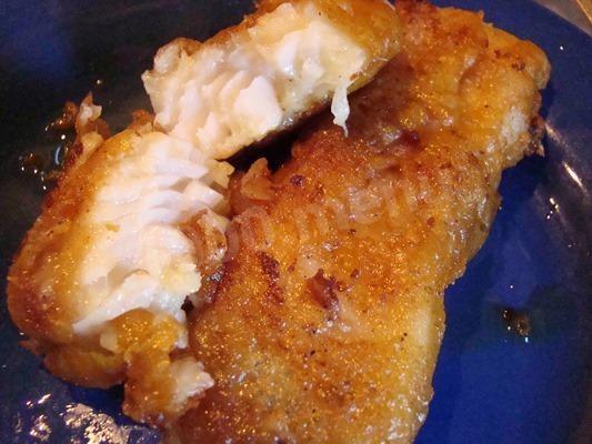 Fish in beer and mustard batter