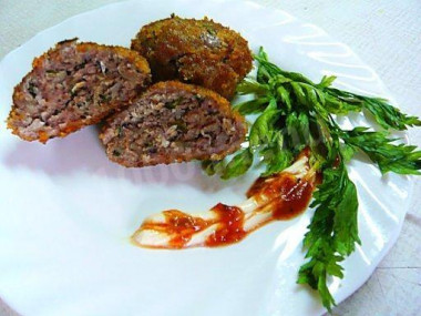 Oatmeal cutlets with garlic and herbs