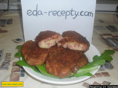 Cutlets with sausage and cheese
