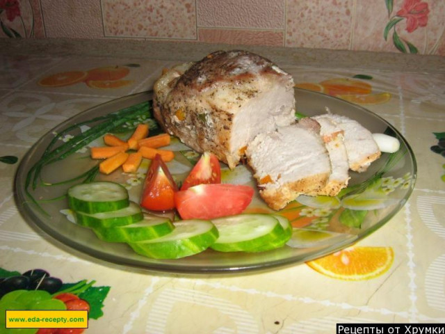 Pork in the oven with wild cherry