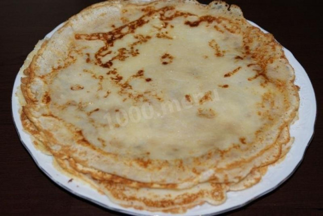 Delicious pancakes without eggs in butter
