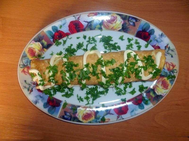 Delicious omelet with French filling