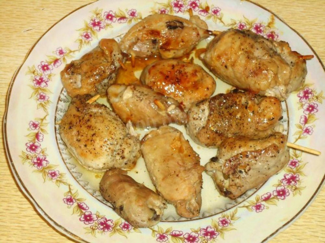 Pork meat zrazy with champignons in the oven