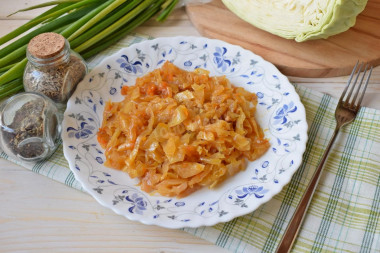 Stewed cabbage in a pressure cooker