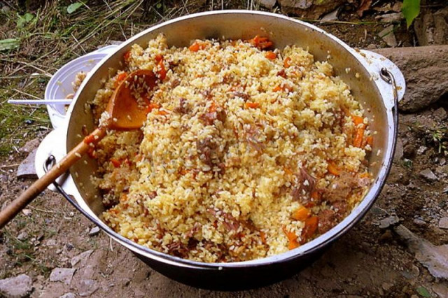 Pilaf with stew