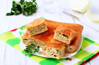 Aspic pie with cabbage on kefir classic