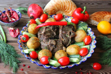 Cauldron kebab with Uzbek lamb potatoes