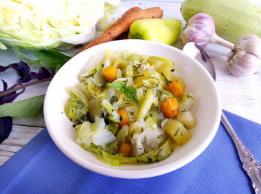 Vegetable stew with cabbage