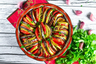 Classic ratatouille in the vegetable oven