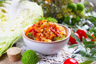 Fresh cabbage in a slow cooker