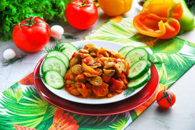 Mushrooms with bell pepper