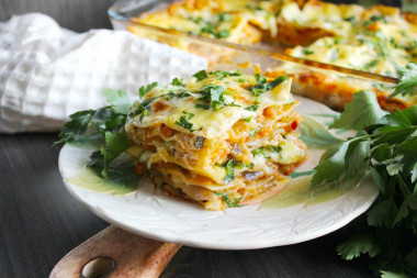 Classic vegetable lasagna at home