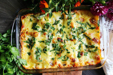 Classic vegetable lasagna at home