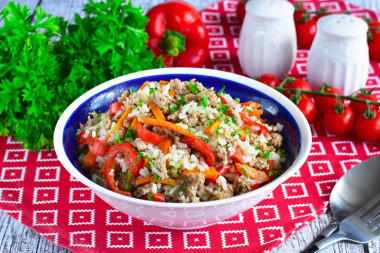 Pilaf with minced meat