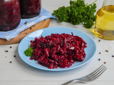 Beetroot salad for winter in cans