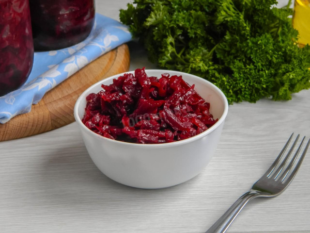 Beetroot salad for winter in cans
