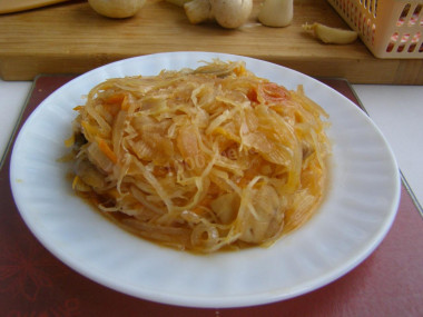 Cabbage with mushrooms in a slow cooker