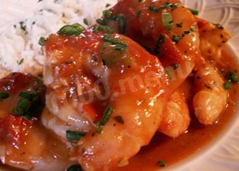 shrimp in sweet and sour sauce with pineapples