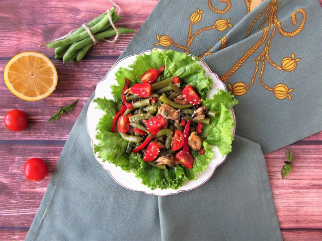 String bean salad with mussels