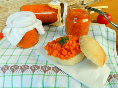 Carrot caviar with tomatoes and garlic for winter