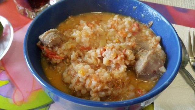 Turkey stomachs with buckwheat