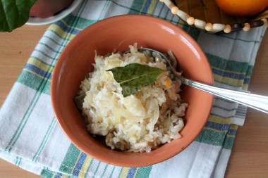 Rice with sauerkraut without carrots with pork