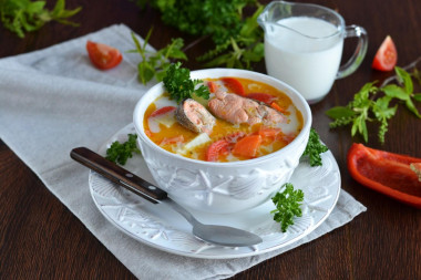Finnish trout fish soup with cream